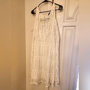 Torrid white crochet styled  short dress plus size 4
